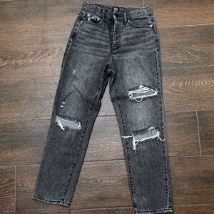BDG Slim Straight Distressed Black Jeans